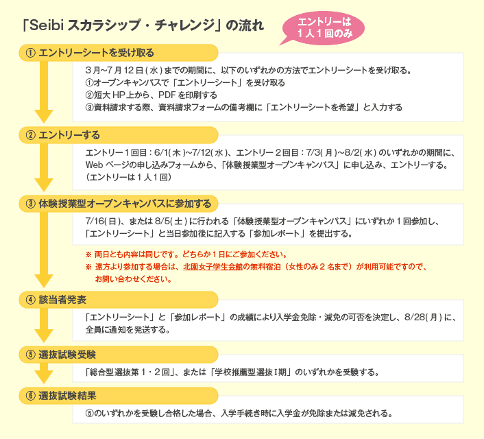 「Seibiスカラシップ・チャレンジ」の流れ